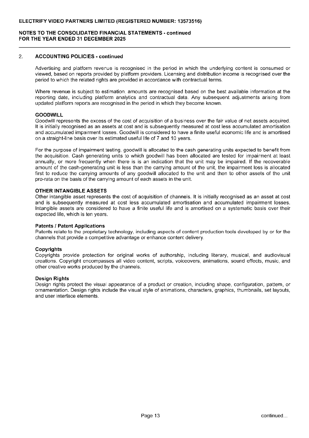 Electrify FY2025 accounts, page 13